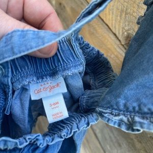 Blue jean heart overall skirt 3-6m